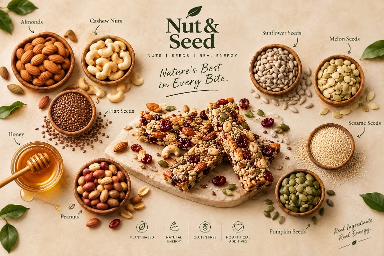 Nut & Seed natural ingredients and nut and seed bars